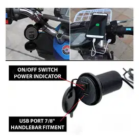 Charger Hp di Motor Switch On Off Charger Hp Pakai AKI Motor Anti Air