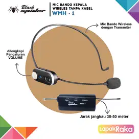 Mic Wireless Bando Kepala / Model Headset | BLACK SPIDER WMH-1