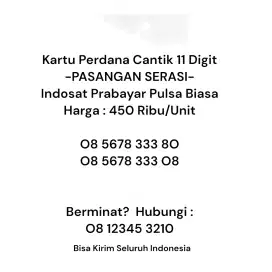 kartu perdana cantik indosat cantik