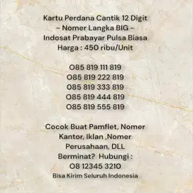 kartu perdana cantik indosat unik