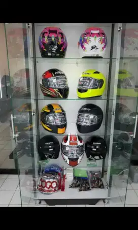 LEMARI HIAS PAJANGAN PINTU KACA / LEMARI HELM / LAMPU LED 2 PINTU