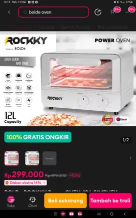 Oven Bolde Rockky Simplify warna putih