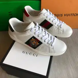 Guci GG ace tiger white sneakers sepatu 43