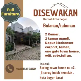 Disewakan Rumah 2 Lantai Full Furnished Town House Bogor Barat