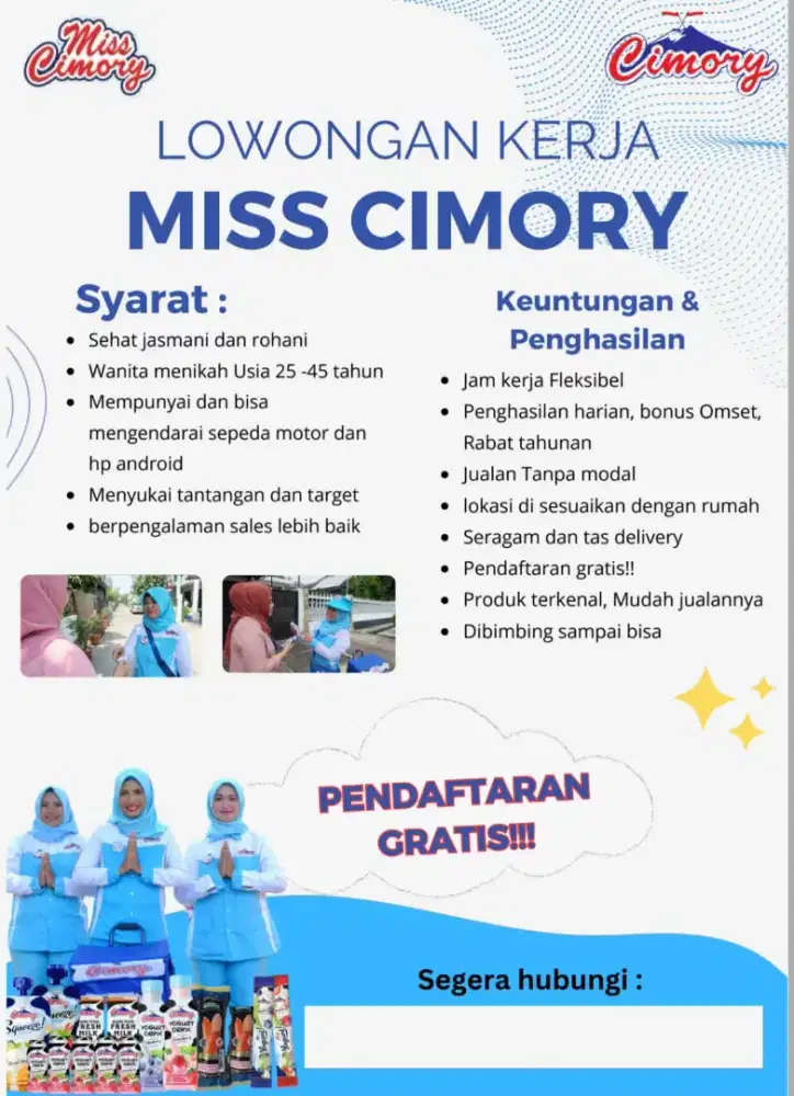 Lowongan kerja Menjadi Miss Cimory