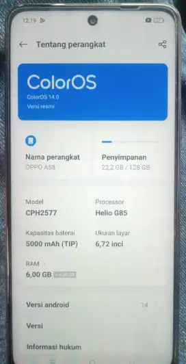 Dijual Oppo A58