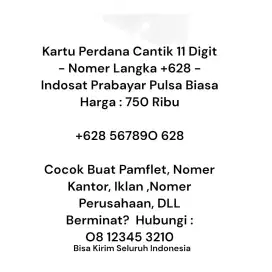 nomor cantik indosat cocok untuk kontak bisnis rumah property kosan