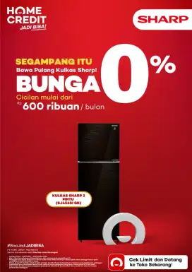 Segampang Itu Credit Kulkas Sharp 2 Pintu Bunga 0%