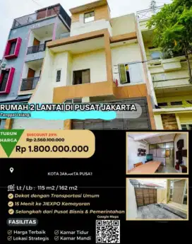 Dijual Rumah Gunung Sahari 2 Lantai