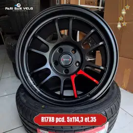 Velg Venom Spider DX014 Ring 17 lebar 8
Pcd. 5x114,3 et.35 satin Black