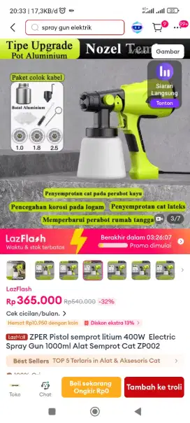 Zper penyemprot cat 400 watt