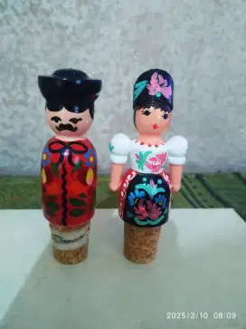Sepasang tutup botol boneka Rusia (ORI, Rusia)