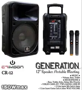 Speaker Portable Meeting Wireless Crimson CR12 Generation 12 Inch