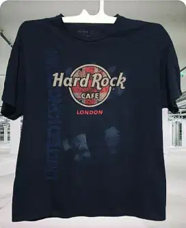 Kaos Hard Rock Cafe LONDON - UK , Size L Mens Fit, Deep Blue Colour.