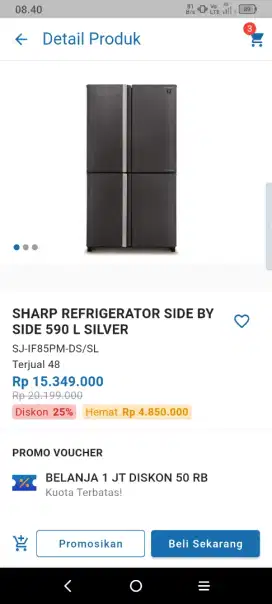 Promo Kulkas Sharp 4 Pintu