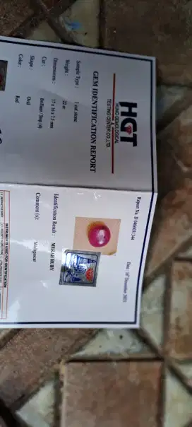 Batu  merah ruby star ori