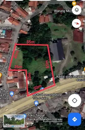 Dijual Tanah 5000m di Jalan Utama