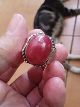 Jual batu akik red borneo ring perak