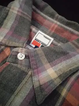 Kemaja Branded Flannel Shirt M LS Lengan Panjang Preloved