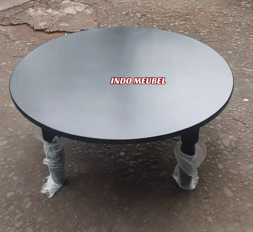 MEJA TAMU BUNDAR KAYU FULL KAYU PADU