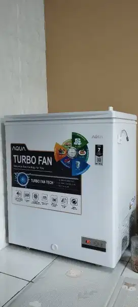 Freezer aqua AQF 150TF kapasitas 146L Turbo Fan No Frost Tanpa BungaEs