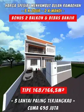 RUMAH VILLA MEWAH 3 LANTAI STRATEGIS DI BANDAR LAMPUNG