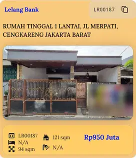 RUMAH 1 LANTAI,JL.MERPATI, CENGKARENG, JAKARTA BARAT