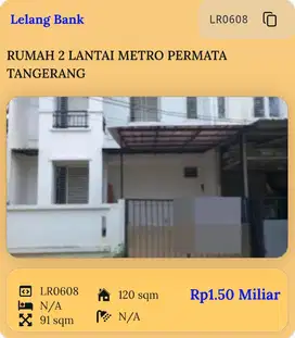 RUMAH, METRO PERMATA , KARANG MULYA, KARANG TENGAH, TANGERANG