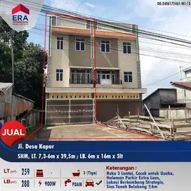 Dijual ruko ukuran besar dan cocok untuk usaha di Desa Kapur