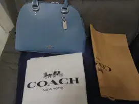 Coach 2553 KATY SATCHEL Purse Indigo Blue Leather
