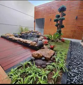 Pembuatan Taman kolam minimalis