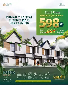 Rumah 2 Lantai dalam Cluster Hanya 7 menit ke Hertasning Makassar