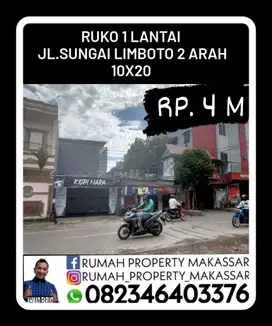 Ruko 1  Lantai  Jl.Sungai Limboto 2 arah  10x20 - DKT Wisma Pratama