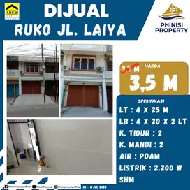 DIJUAL RUKO 2 LANTAI JALAN LAIYA DEKAT GEDUNG PHI