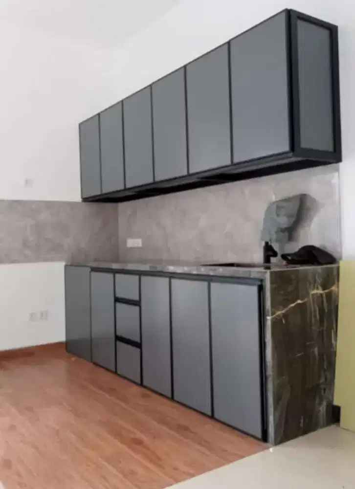 Kitchenset acp almunium fremless engsel slowmotion