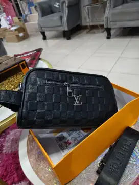 Handbag Pouch kulit asli import motif bunga