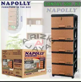 Laci lemari pelastik  merek napolly 4-5 susun