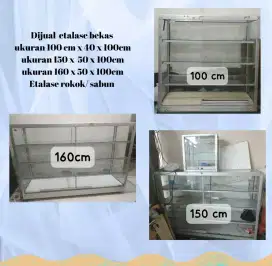 Di jual 1 paket 5 etalase bekas