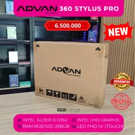 BARU Laptop Advan 360 Stylus Pro 2in1 Touch i3-1215 RAM 8GB SSD 256GB