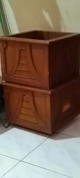 2 set Kubus jati dekorasi