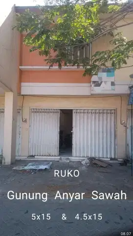 Gunung anyar sawah ruko 2lt baru gress