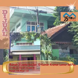 DIJUAL Rumah 3 Lantai kos2an 10 Kamar Kramat Lontar JakPus - LS