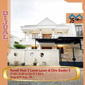DIJUAL Rumah Hook 3 Lantai LT 300 m Luxury di Citra Garden 3 - FN