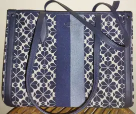 Tas Kate Spade New York, Flower Jacquard Stripe
Market Biru Multi.