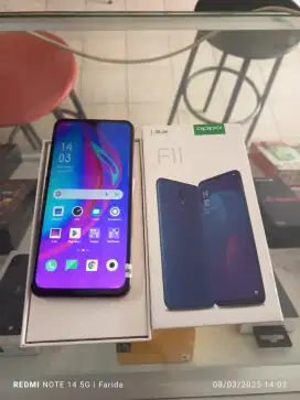 Oppo F11 6/128gb bekas fullset normal bisa TT