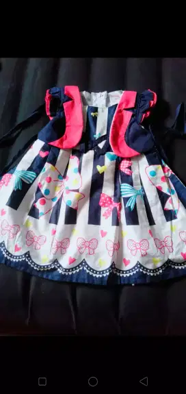 2 pcs dress dan kaos kaki import sz 3-6bulan