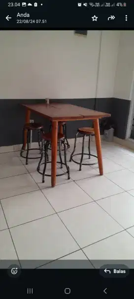 Meja bangku kayu murah utk rumah makan