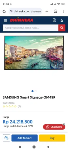 Monitor samsung signage smart UHD 50Inc nominus