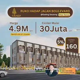Ruko hadap jalan 3 Lantai Parkiran Luas Gading Serpong