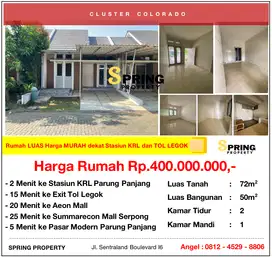 Rumah Murah Cluster Perumahan The River Dekat Stasiun Parung Panjang